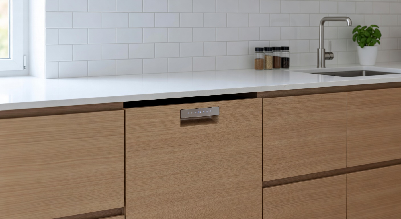 A compact integrated dishwasher