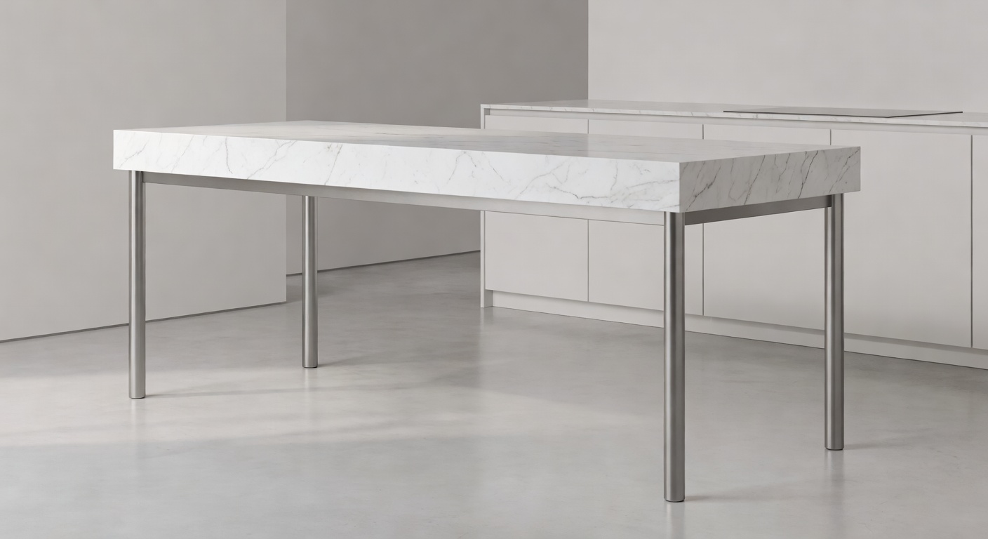 A minimal kitchen island