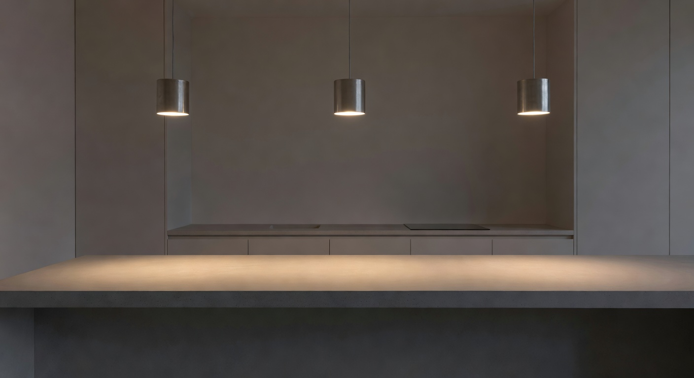 Minimal kitchen with considered lighting design