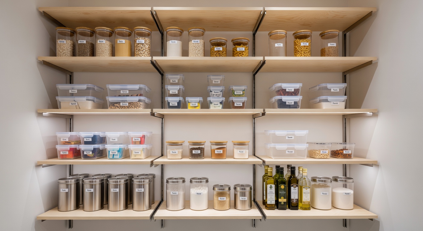 A minimal, organised kitchen pantry
