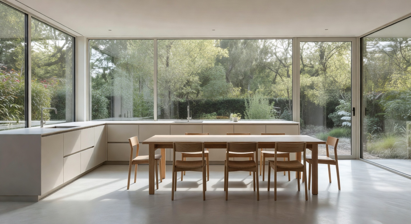 Minimal kitchen in natural light