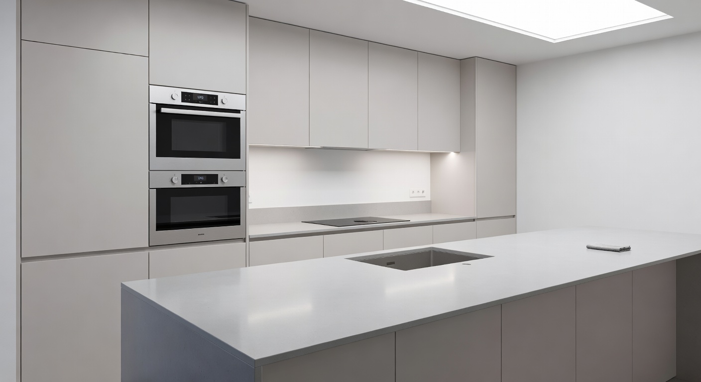 Simple, clear kitchen countertops