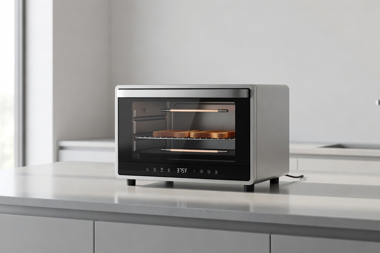 A sleek, minimal toaster oven